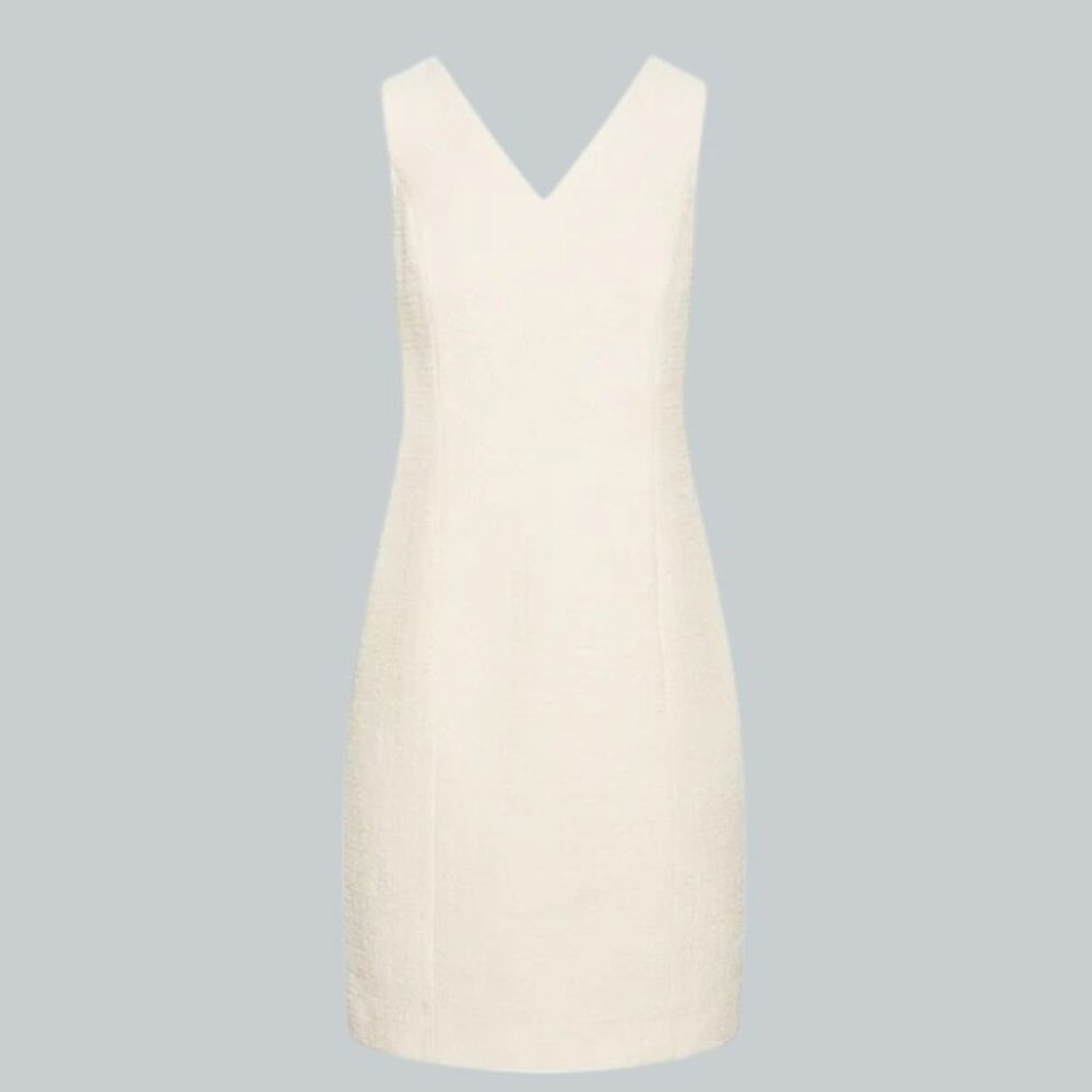 NEW ANNE KLEIN V-Neck Ridge Crest Sheath Dress. NWT. "Anne White." Size 14.
